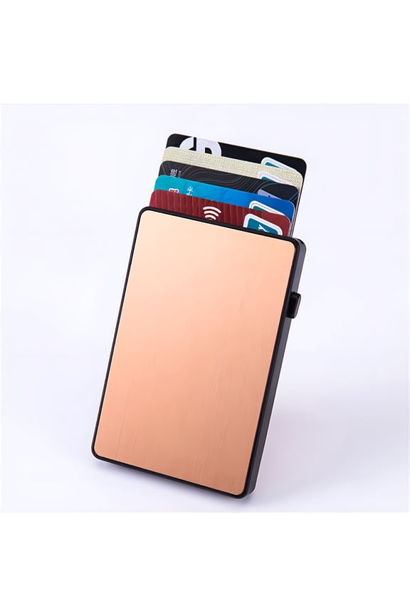 Anti-theft Aluminum Single Box Smart Wallet Slim RFID Fashion Clutch Push Button Card Holder Name Card Case Bank Card Bag