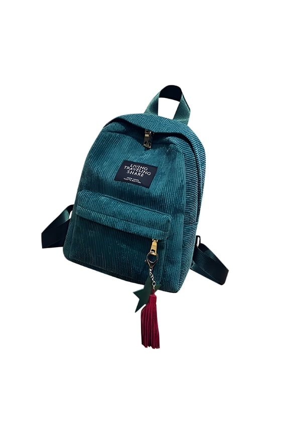 Backpack Purse for Women, Fashion Corduroy Small Bags for Women with Charm Tassel, Multipurpose Design Mini Backpack Travel Bag Handbags Shoulder Bag