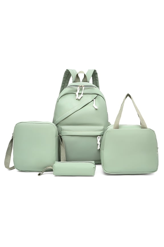 Backpack with Lunch Box Set, 4PCS Aesthetic Bookbag Pure Color Simplicity, Backpack for Teen & Elementary, Birthday Gift for Daughter