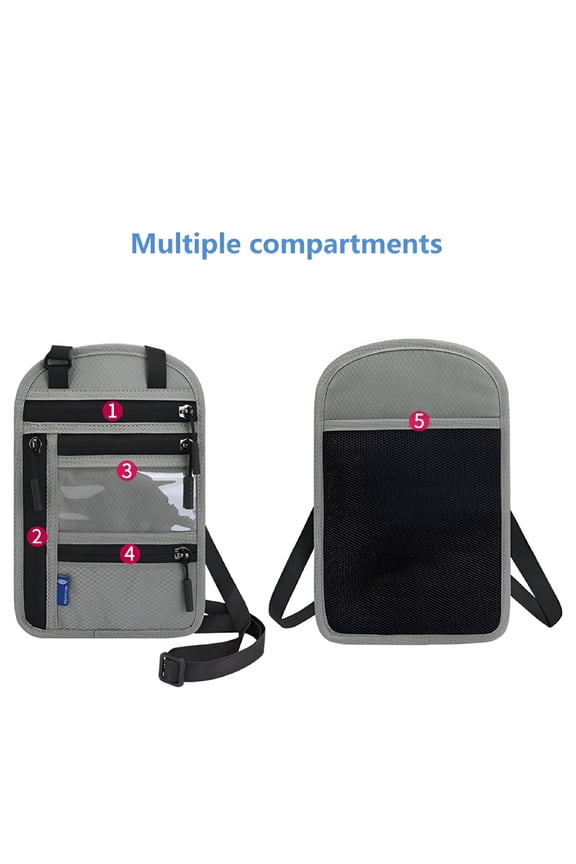 Badge Holder with Zipper ID Badge Card Holder Wallet with Neck Lanyard Strap Clear ID Window Pockets for Offices School Outdoors