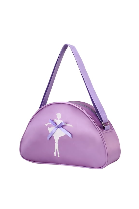 Ballet Dance Duffel Bag for Girls Sports Gym Travel Carry on Crossbody Handbag with Pockets (Purple)