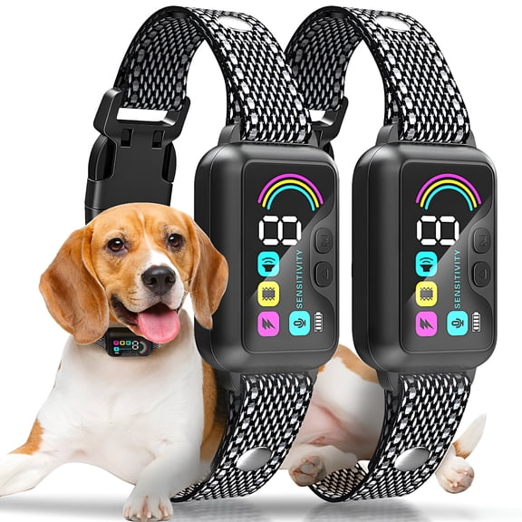 GASTROPOD Bark Collar, 2 Pack Dog Bark Collar for Large Medium Small Dogs, Smart Bark Collar, Rechargeable Anti Barking Training Collar with 8 Adjustable Sensitivity, Bark Collar with Beep