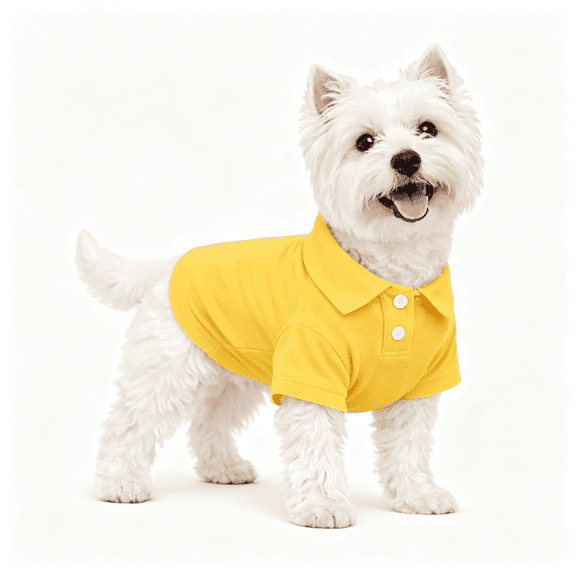 GASTROPOD Basic Dog Shirts Premium Cotton, T-Shirts for Large Medium Small Dogs with a Two-Button Collar Blank Color Yellow M Premium Cotton Yellow Dog Shirt