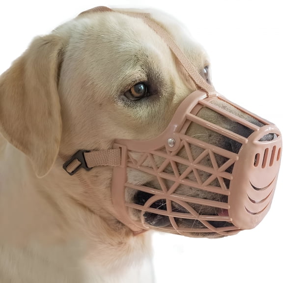 GASTROPOD Basket Dog Muzzle for Large Medium Small Dogs,Cage Muzzles to Prevent Biting Chewing Licking Scavenging,Mouth Cover with Adjustable Strap(Size 4,Beige)