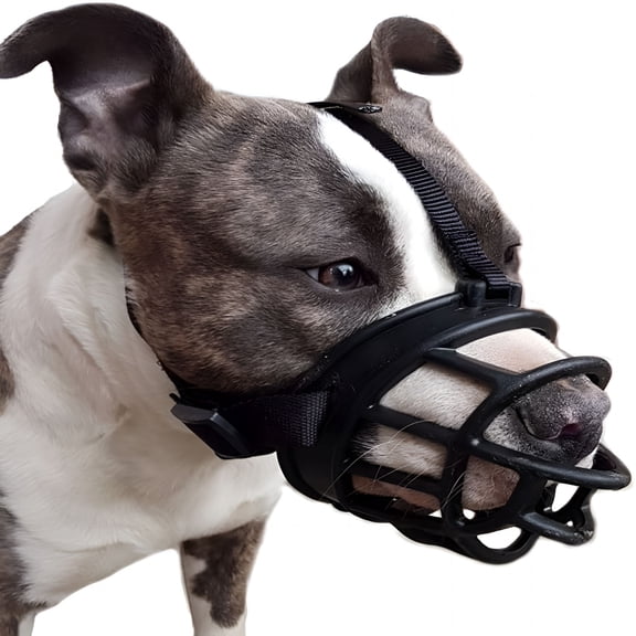 GASTROPOD Basket Muzzle for Large Medium Small Sized Dogs, Soft Muzzle for Dogs to Prevent Biting Chewing, Allows to Drink Full Pant, Breathable & Adjustable