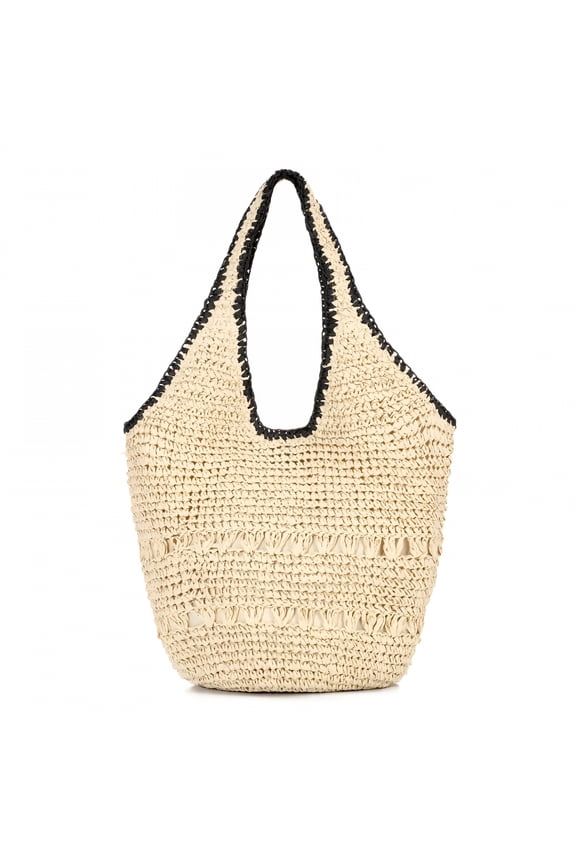 Beach Bags for Women Woven Summer Purses | Crochet Straw Bags,13.8"Large Capacity,Tote with Magnetic/Zipper,Boho Handbag,Spring Summer,Vacation Purse