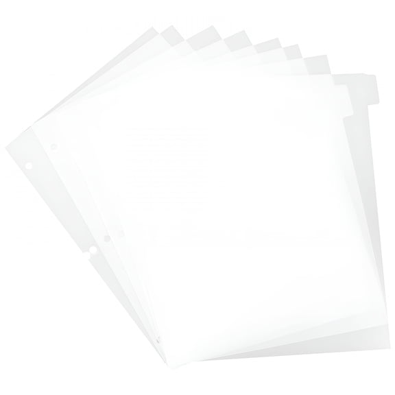 GASTROPOD Binder Dividers Clear Dividers for 3-Ring Binder for School,Office,Home,Study,Organization-Loose-Leaf Refill Tabs,11.02"X9.06"X0.04"
