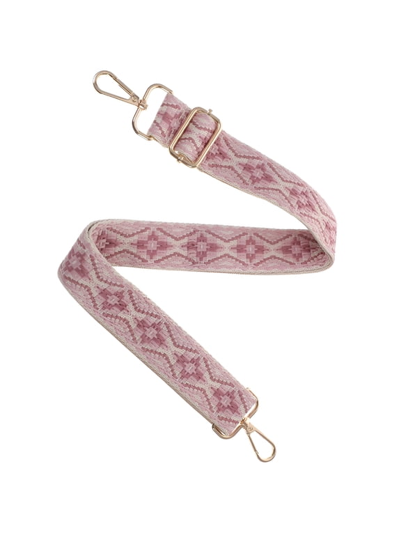 Boho Crossbody Strap Replacement Messenger Adjustable Canvas Tote Bag Purses Straps with Clips Pink