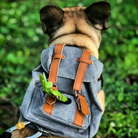 GASTROPOD Bulldog Dog Travel Backpack Harness for Small Medium Dogs to Wear Outdoor Cute Dog Carrier Bag Backpack Pets (Gray)