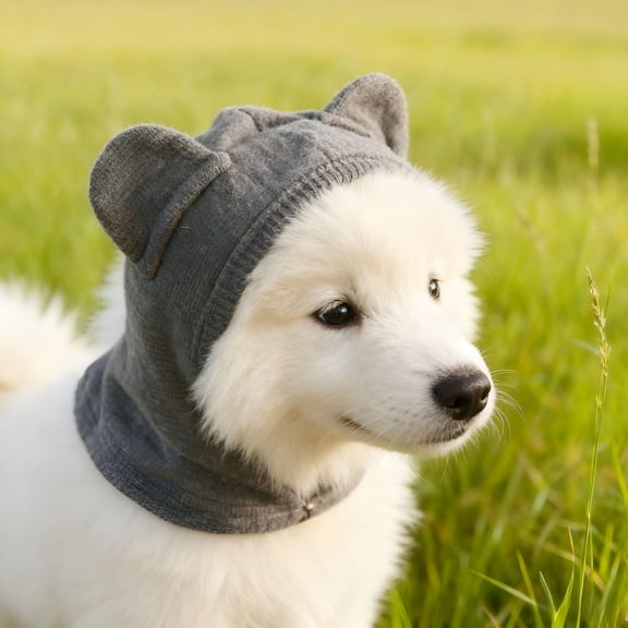 GASTROPOD Calming Pet Hood For Anxiety Relief With Adjustable Collar For Grooming Travel And Stress Reduction, Dog Calming Collar (Grey-L-36Cm)