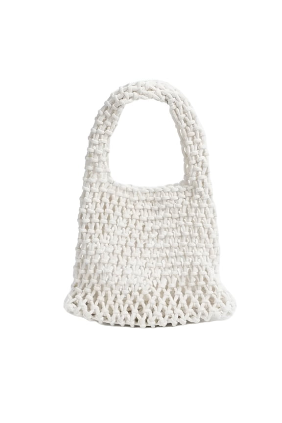 Candy Color Rope Handbag, Hand-Woven Bag, Women'S Hollow Mesh, Beach Vacation, Fashion Accessory, Beach Bag, Summer Must-Have, Lightweight, Eco-Friendly