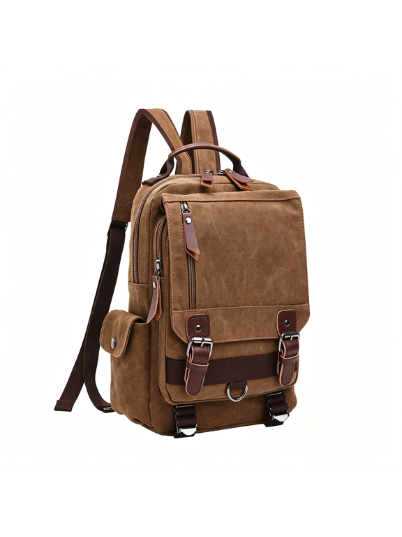 Canvas Cross Body Messenger Bag Shoulder Sling Backpack Travel Rucksack Casual Daypack Backpacks
