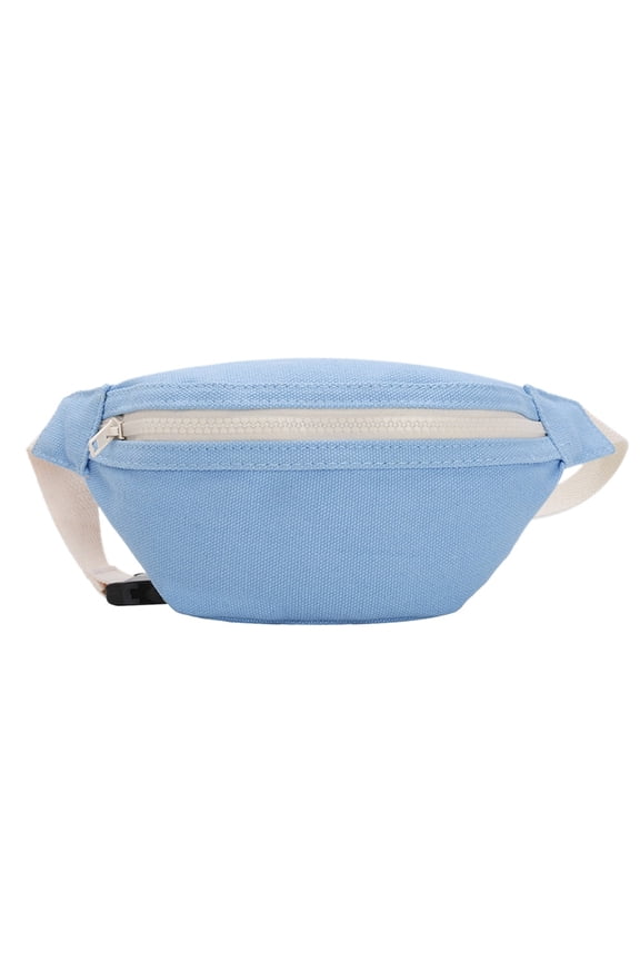 Canvas Fanny Waist Bag Girls Chest Bum Pack Crossbody Pouch(Blue)Children'S Shoulder Bag(Blue)