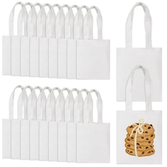 GASTROPOD Canvas Tote Bag Bulk 20 Pack,Blank Reusable Sublimation Tote Bags,Diy Craft Blank Grocery Bags with Zipper&Inner Pocket,Ideal for Custom Projects,Events Reusable Grocery Bags