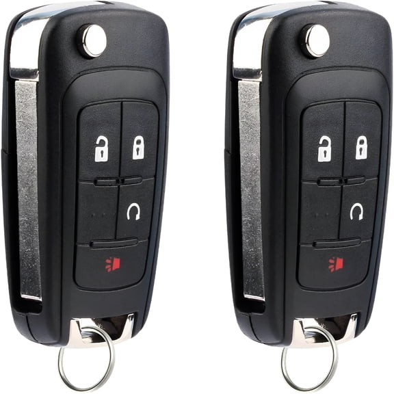 GASTROPOD Car Key Fob Keyless Entry Remote Flip Fits 2010-2017 Chevy Equinox,Sonic,Trax,Terrain,Set of 2