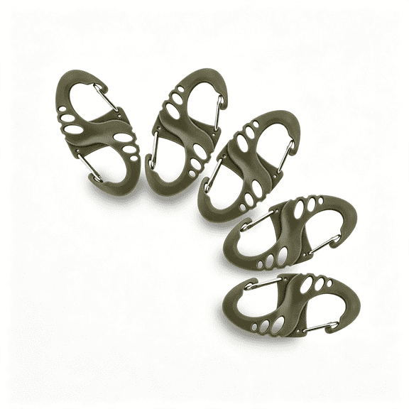 GASTROPOD Carabiner Clip-Double Spring Snap Hook- 5Pcs S-Biners-Locking Key Ring-Mini Carabiners,Double Spring Snap Hook Mini Carabiner