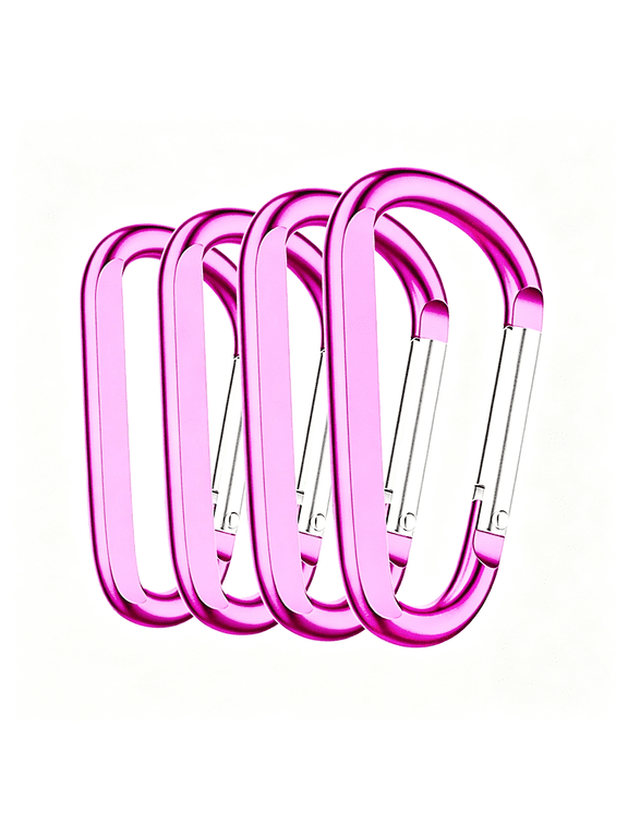 Carabiner Keychain Clip,Carabeaner Key Clip,Aluminum D Ring Hook Buckle,Spring Snap,Key Chain Clips,Small Carabiner Pink