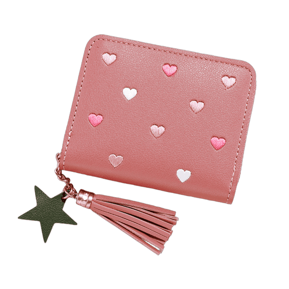 GASTROPOD Carteras Para Mujer,Cartoon Anime Cute Tote Bag,Short Zip Wallet Small Walletfor Women,Dark Pink