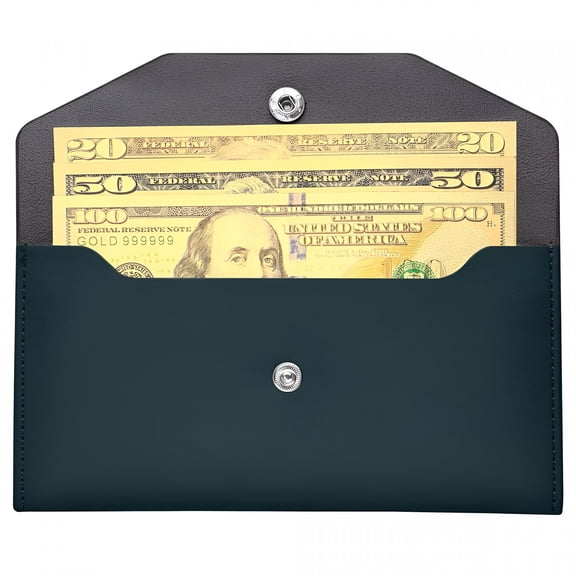 GASTROPOD Cash Envelopes PU Leather,Money Envelopes Reusable Waterproof Budget Envelopes Cash Wallet 7.2 x 3.6 in (Blue)