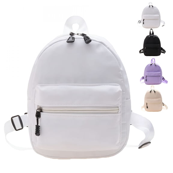 GASTROPOD Casual Nylon Women Mini Backpack Fashion Solid Color Preppy Style Students School Bags Female Small Travel Rucksacks, White