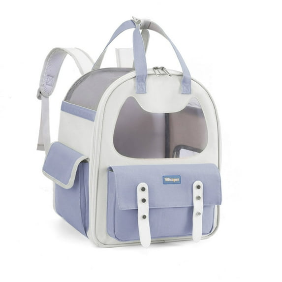 GASTROPOD Cat Backpack,Easy In and Out Access Cat Backpack Carrier,Ergonomic Straps for Comfortable Carrying Dog Carrier Backpack,Blue