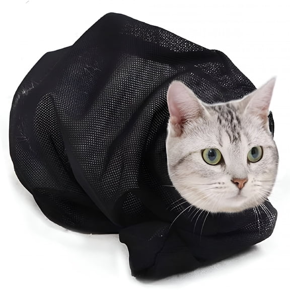 GASTROPOD Cat Bathing Bag Adjustable Cat Grooming Mesh Bag Breathable Restraint Shower Bag Anti-Bite and Anti-Scratch for Bathing Nail Trimming Ear Cleaning Medicine Administration