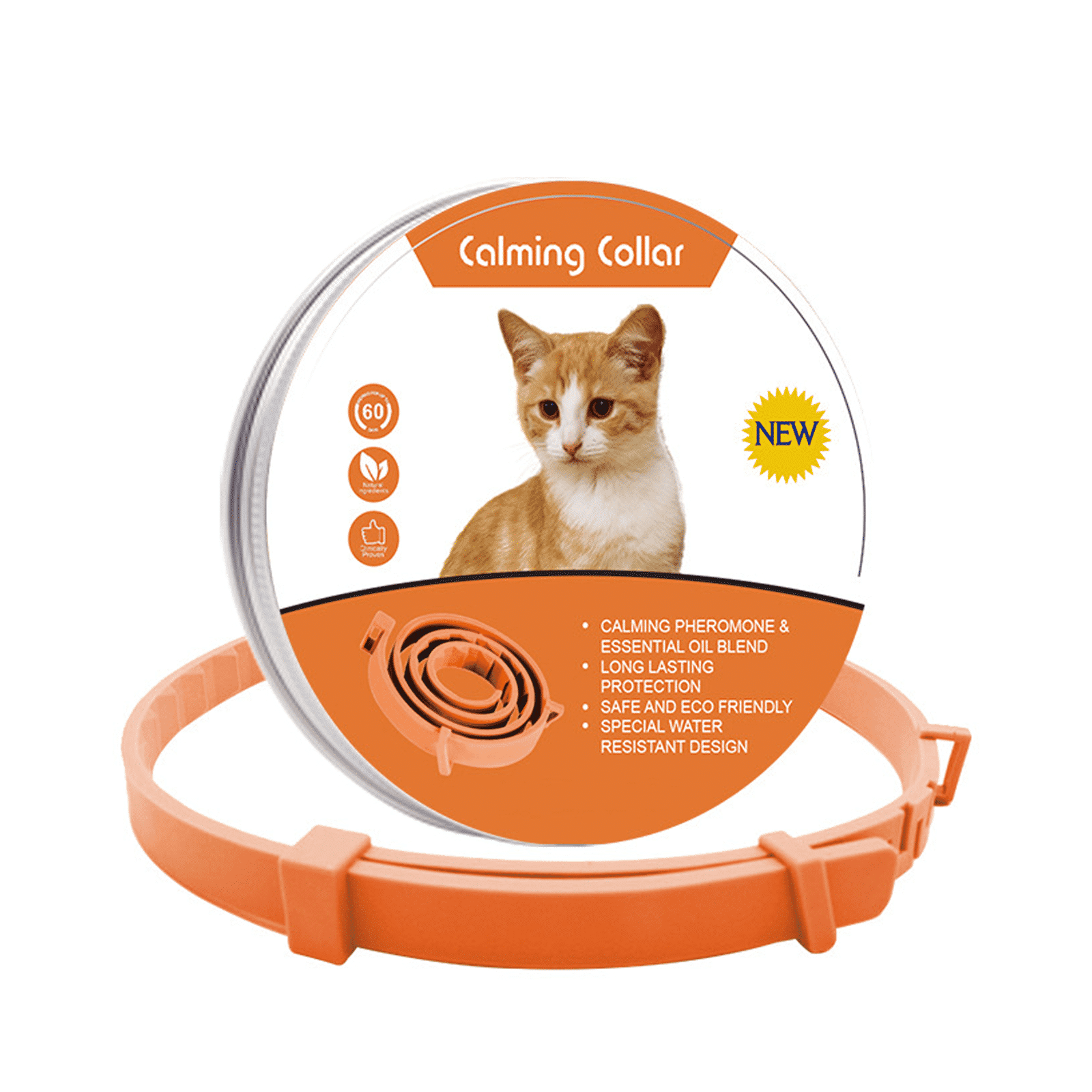 GASTROPOD Cat Calming Collar,Customizable Calm Collar for Anxiety Relief Perfect for Cats and Small Dogs,Soft Relaxing Cat Collar with Natural Ingredients