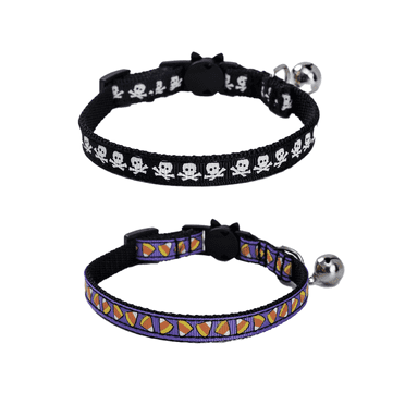 GASTROPOD Cat Collar,Lightweight Adjustable Nylon Collar for Kittens,Breakaway Pet Collar with Bell for Safety,Cute Halloween Collar for Cats