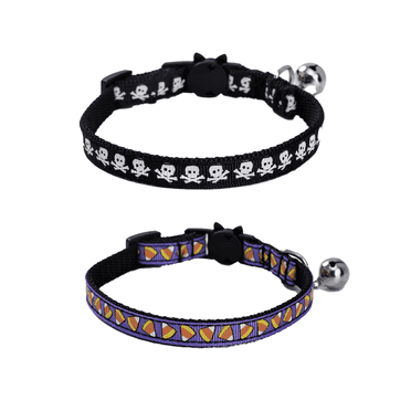 GASTROPOD Cat Collar,Lightweight Adjustable Nylon Collar for Kittens,Breakaway Pet Collar with Bell for Safety,Cute Halloween Collar for Cats