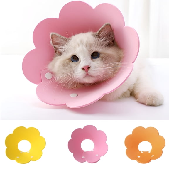 GASTROPOD Cat Recovery Collar, Adjustable Cat Cone Collar for Kitten Cats, Sun Flower Neck Cat Cone Recovery Collar for Pet Kitten Cat Puppy Rabbit to Prevent from Biting Scratching