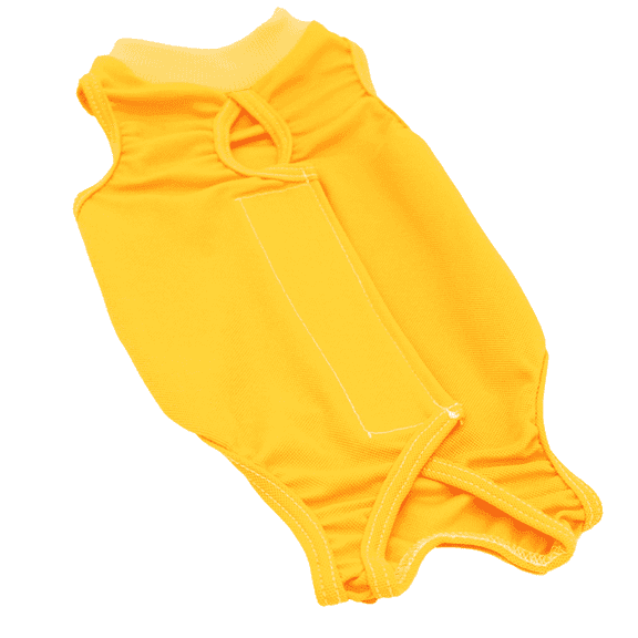 GASTROPOD Cat Recovery Suit,Post-Surgery Design Cat Onesie,Prevent Licking Kitten Clothes,Yellow,S