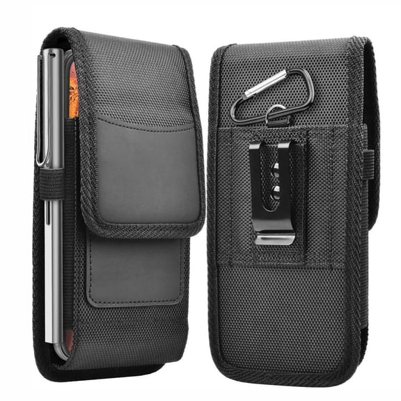GASTROPOD Cell Phone Holster for Iphone Se Iphone 8 7 6S Case with Belt Clip Phone Belt Holder for Men Women Pouch Carrying Cover (Fits Phone Iphone Se, 8 7 6S with Case On) Black Nylon