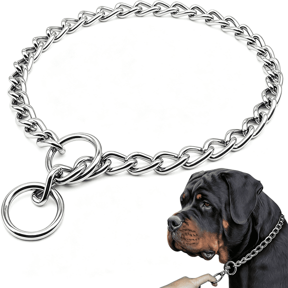 GASTROPOD Chain Choke Collar for Dogs, Adjustable Metal Dog Training Choke Collars, Slip P Chains Alloy Steel Weather Proof Necklace for Small Medium Large Dogs (Xl, Diamete-4.0Mm,Neck Max 22")