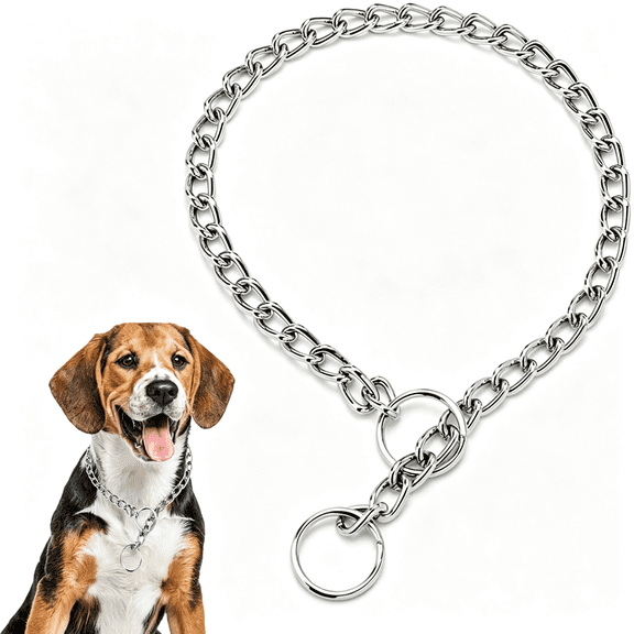 GASTROPOD Chain Collar for Small Dogs,Medium Dogs Metal Slip Link Training Heavy Duty Martingale Puppy Collars for Xxs Xs Small Medium Large Big Xl Breed Dogs,Silver Xs