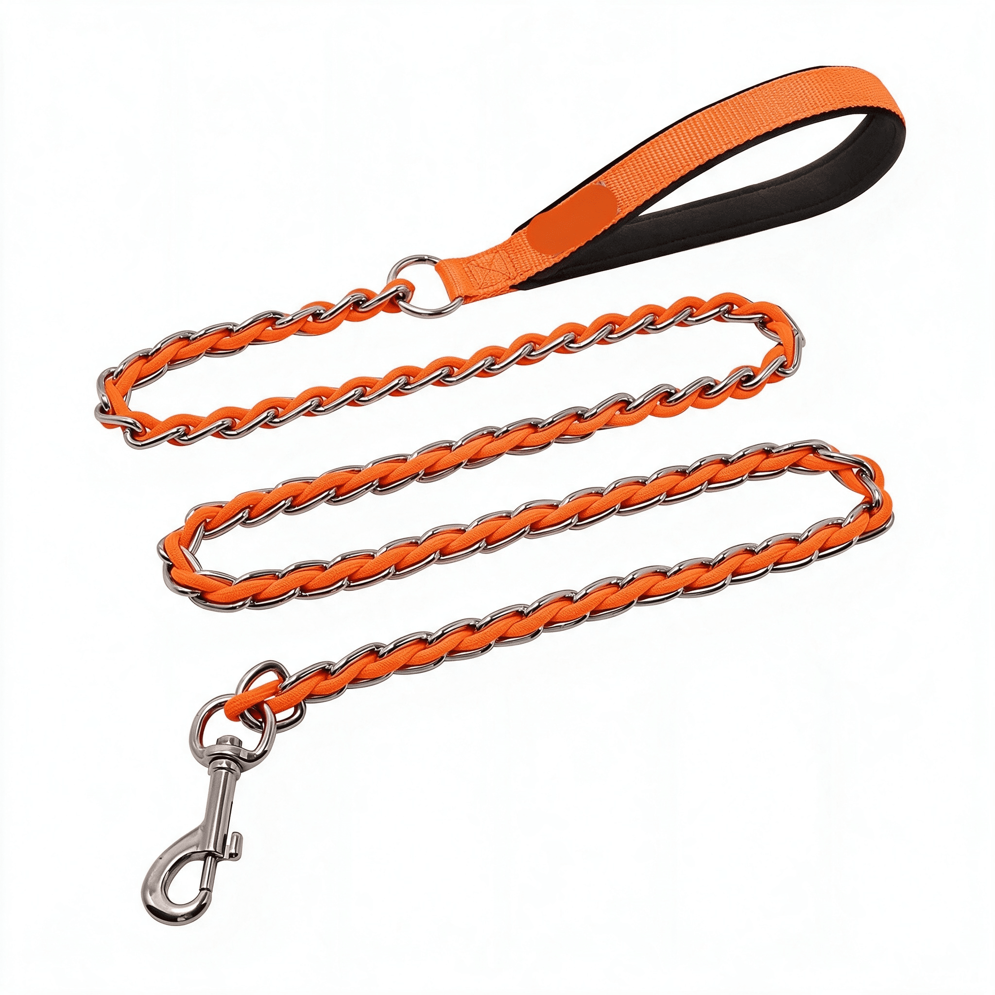 Resitance Dog Rope GASTROPOD -Chain Dog Leash,Bite-Proof Metal Leash,With Padded Handle ...