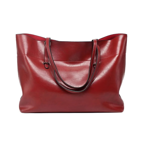 GASTROPOD Classic Fashion Leather Tote Bag for Women Casual Big Capacity Shoulder Bag Handbag Purses with Zipper Red Purses for Women