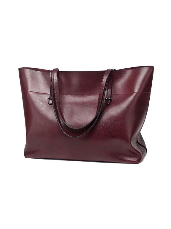 Classic Fashion Leather Tote Bag for Women Casual Big Capacity Shoulder Bag Handbag Purses with Zipper