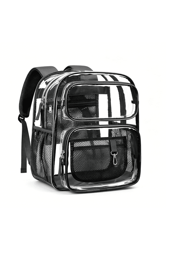 Clear Backpack for School-17 Inch Large Heavy Duty Bookbag,Reinforced See through Pvc Transparent Backpack