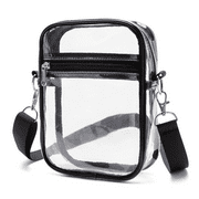 GASTROPOD Clear Bag,Stylish PVC Crossbody Bags,Womens Clear Bag for Stadium Events,Black