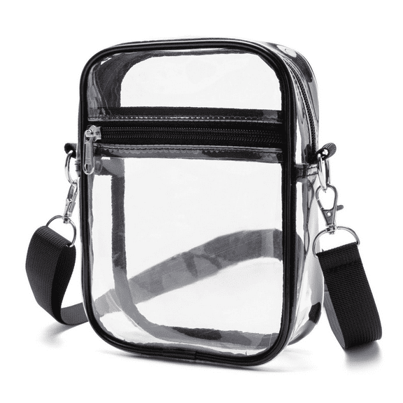 GASTROPOD Clear Bag,Stylish PVC Crossbody Bags,Womens Clear Bag for Stadium Events,Black