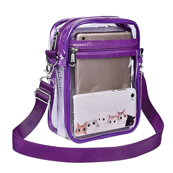 GASTROPOD Clear Bag for Stadium Events Waterproof Crossbody Bags for Women Storage Handbags for Women Purple Large