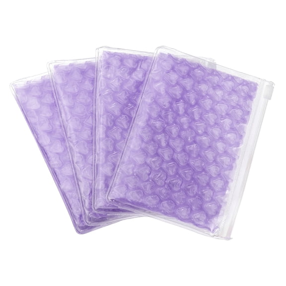 GASTROPOD Clear Bubble Bags,(6 X 4 Inch,Purple) (4 Pcs),Lightweight Economic Heart Bubble Wrapping Pouches Zipper Packing Cushioning Bag,Suit For-Mailing Shipping/Packaging/Storage