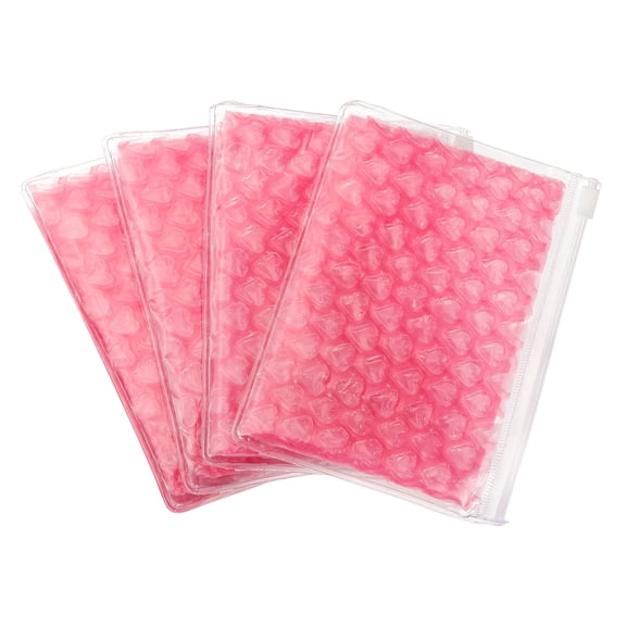 GASTROPOD Clear Bubble Bags,(6 X 4 Inch,Rose Red) (4 Pcs),Lightweight Economic Heart Bubble Wrapping Pouches Zipper Packing Cushioning Bag,Suit For-Mailing Shipping/Packaging/Storage