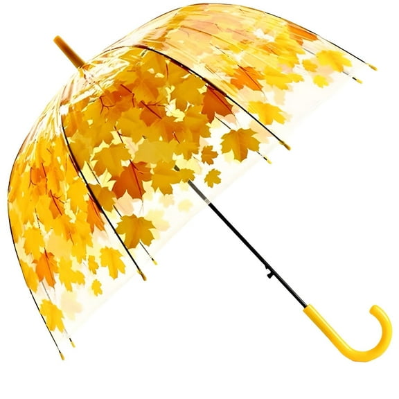 GASTROPOD Clear Umbrella,Water-Repellent Coating Clear Umbrella for Women,Lotus Leaf Effect Large Umbrella,Yellow
