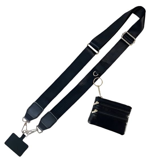 GASTROPOD 2026 New Clip and Go Phone Strap with Zipper Pouch, Crossbody Adjustable Chain Lanyard with Pu Leather Wallet for All Phones