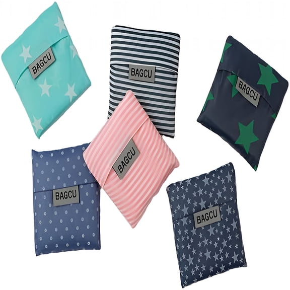 GASTROPOD Cloth Tote Bags,Reusable,Foldable,Recycle for Shopping,Fits in Pocket,Eco Friendly for Groceries,Water Resistant,Lightweight,Strong & Durable Large (6Pack)
