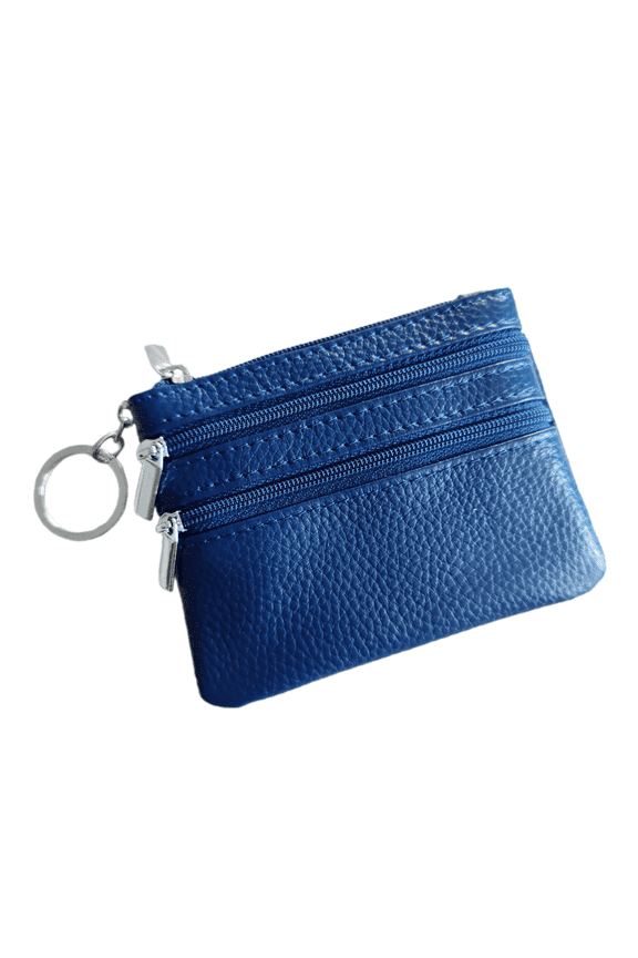 Coin Purse,Three Zippered Compartments Card Holder,Stylish Eco-friendly PU Leather Small Purse
