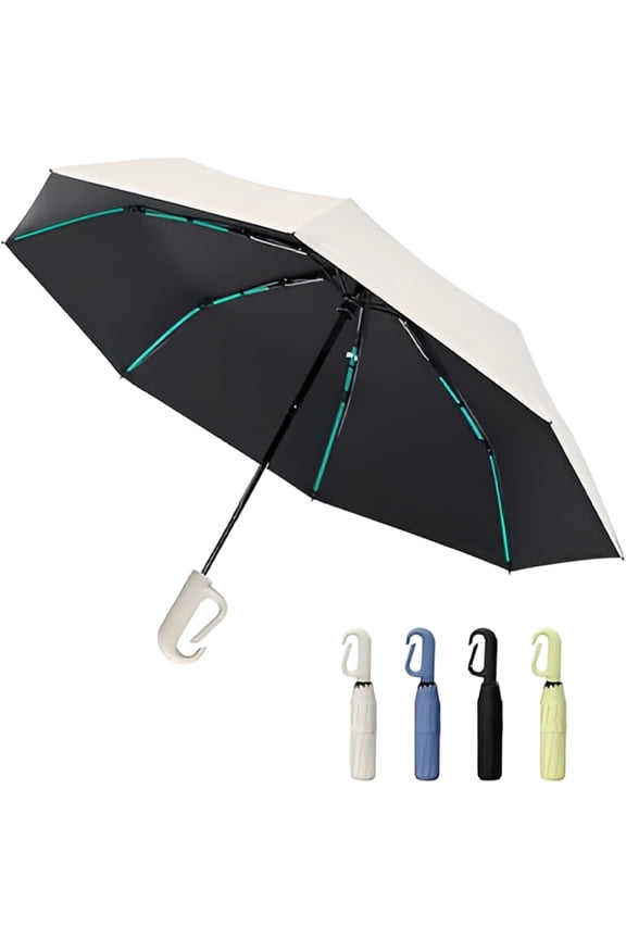 Compact Automatic Folding Travel Umbrella-Windproof Rainproof,PF50+ Sun Protection for Hiking,Outdoor,School,Golf Course & Daily Use,Sturdy Multi-Ribbed Frame