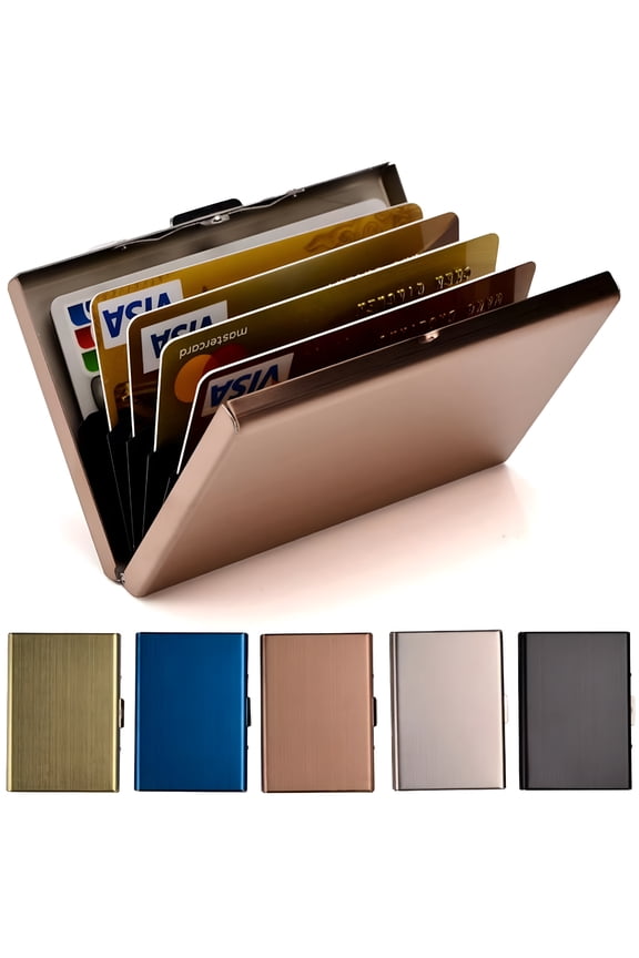 Credit Card Protector, Blocking Aluminum Wallets for Women & Men Business Card Holders for ID Credit Cards Waterproof Aluminium RFID Blocking Business ID Credit Card Holder