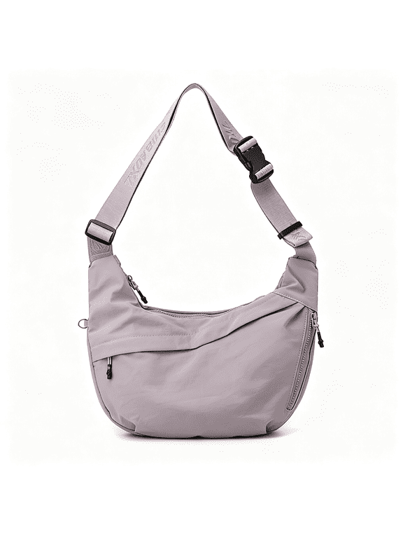 Crescent Crossbody Shoulder Bag,Lightweight Nylon Purse for Women Waterproof Sling Luna Bag with Many Zippered Pockets,Adjustable Strap,Spacious Travel Dumpling Purse for Everyday Use